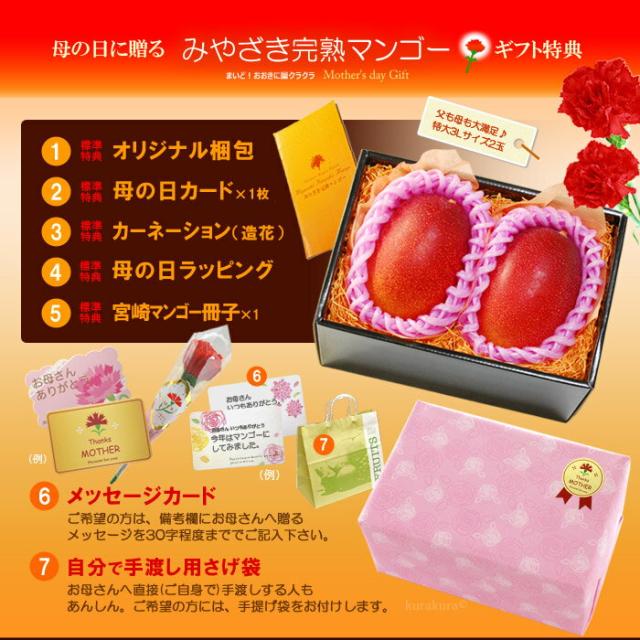 母の日ギフトみやざき完熟マンゴー3L2玉オリジナル化粧箱