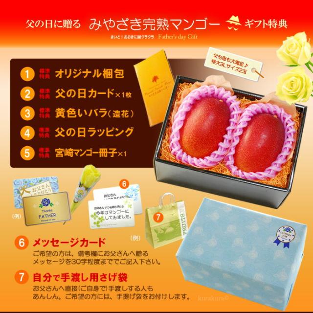 父の日ギフトみやざき完熟マンゴー3L2玉オリジナル化粧箱