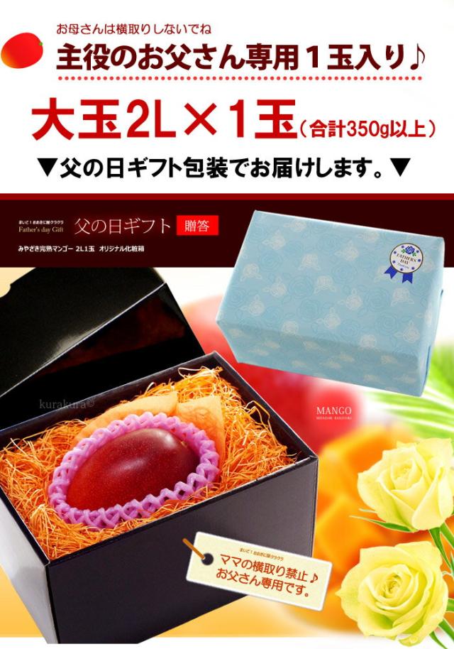 父の日ギフトみやざき完熟マンゴー2L1玉ラッピング
