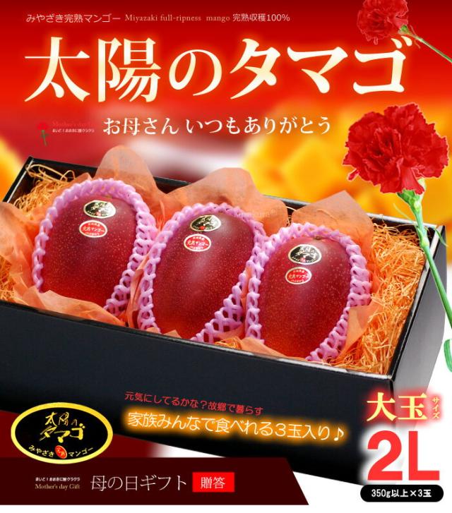 母の日マンゴー太陽のタマゴ（2L3玉）販売/購入