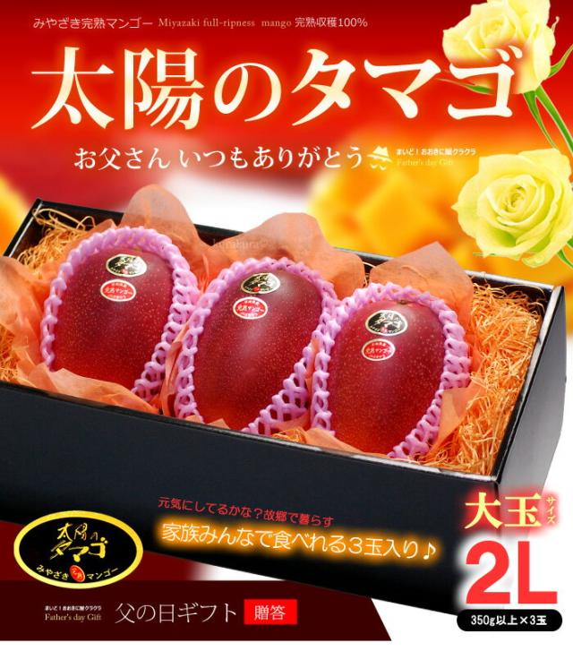 父の日マンゴー太陽のタマゴ（2L3玉）販売/購入