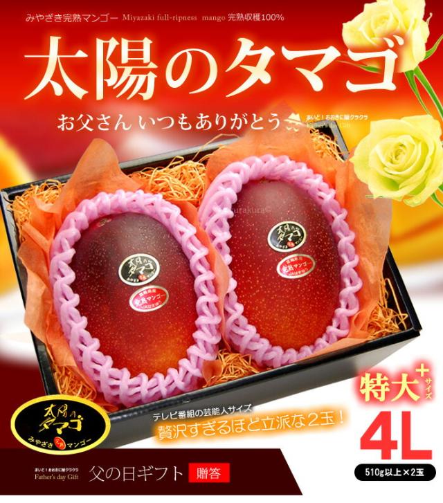 父の日マンゴー太陽のタマゴ（4L2玉）販売/購入