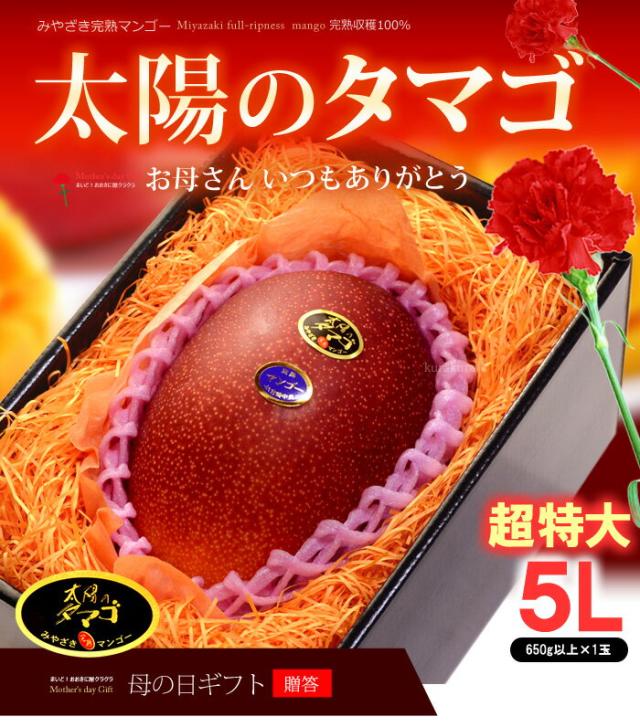 母の日マンゴー太陽のタマゴ（5L1玉）販売/購入