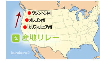 アメリカンチェリーは西海岸3州を産地リレー