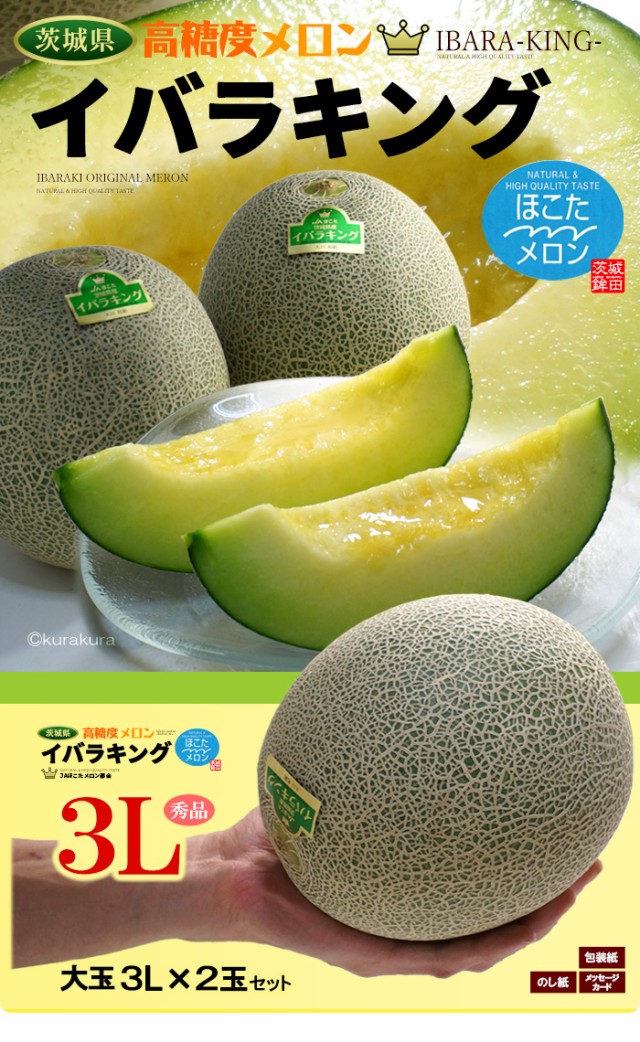 イバラキング茨城メロン3L2玉販売/通販