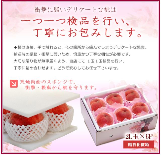 桃はデリケートな果物2L6玉ギフト
