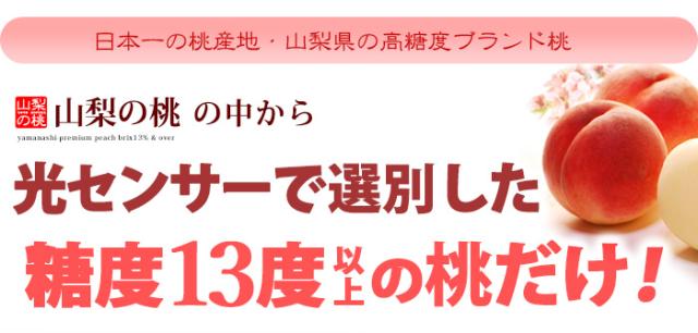 光センサー選果の高糖度桃13度以上基準