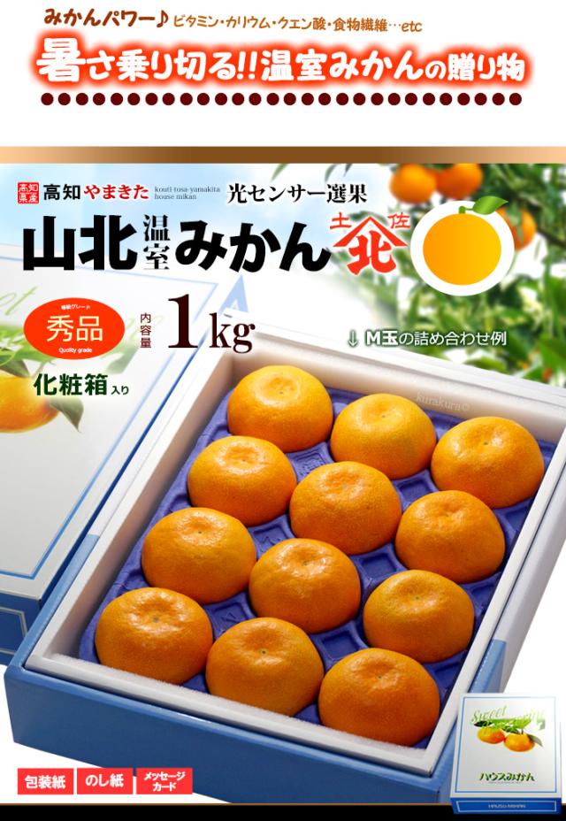 山北温室ハウスみかん（秀1kg）販売姿イメージ