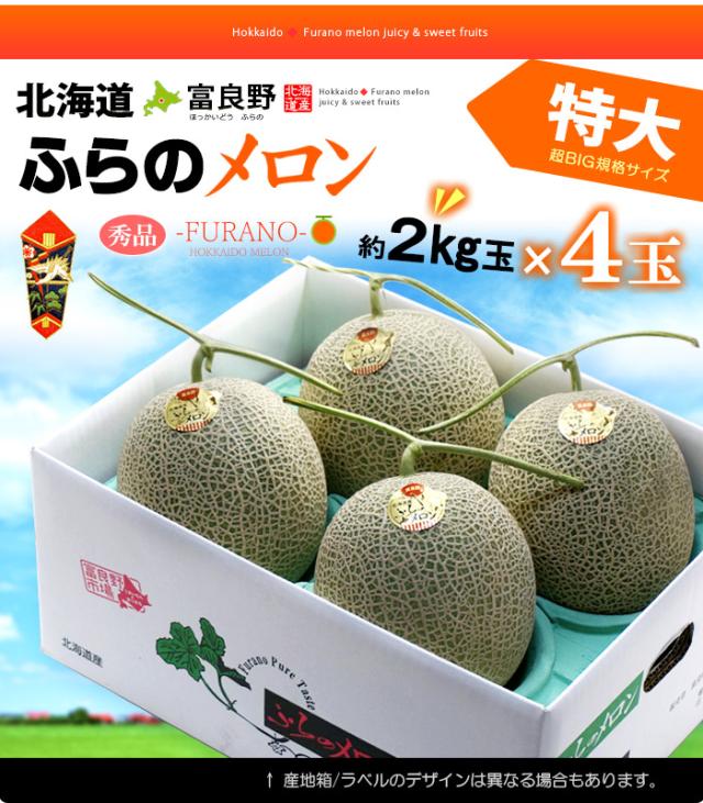 北海道ふらのメロン特大1玉お届け販売姿イメージ
