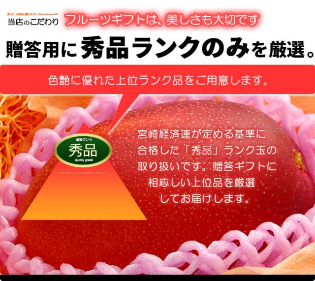宮崎完熟マンゴー販売の約束1：贈答用に秀品ランク限定販売