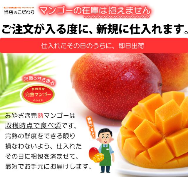 宮崎完熟マンゴー販売の約束2：在庫は抱えません