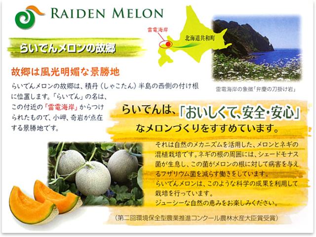 北海道JA共和町らいでんメロンパンフレットより