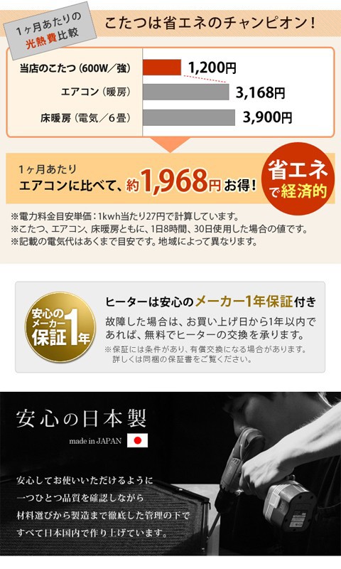 日本製 和調継脚こたつ 150×90cm+国産こたつ布団 2点セット こたつ