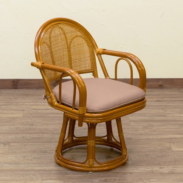 ラタン 回転座椅子 ハイタイプ 1脚 イス・チェア 座椅子 im15 籐家具
