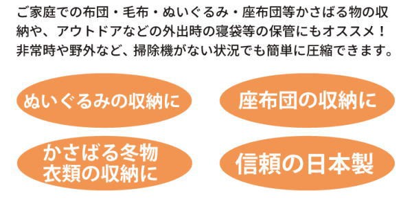 掃除機のいらない布団圧縮袋 2枚組 布団圧縮袋 圧縮袋 収納袋 アウトドア 外出時 寝袋 保管 非常時 野外 布団 毛布 ぬいぐるみ 座布団の通販はau Pay マーケット ヘルシーラボ 商品ロットナンバー