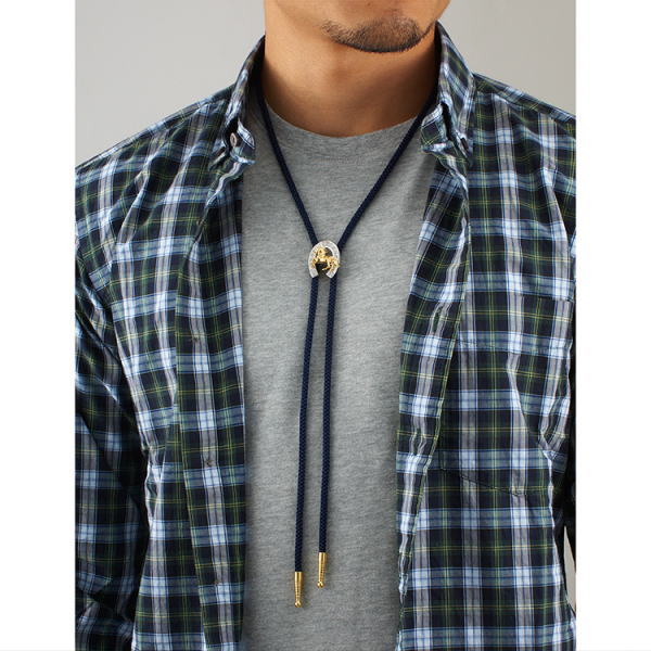 駿馬＆馬蹄 ループタイ おしゃれ アクセサリー 胸元 メンズ用