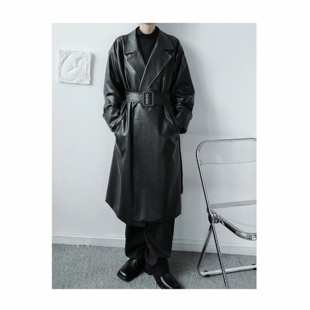 即納特価 トレンチコート 長袖 ロングスリーブ メンズ ストリート カジュの通販はau PAY マーケット - BIGBANGFELLAS|商品ロットナ PUレザー デザイン 本革調 アウター 韓国 ファッション メンズ ゆったり 高品質安い
