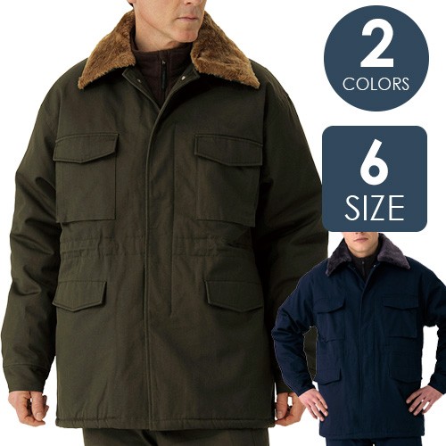 ミドリ安全 防寒着 綿カストロコート オリーブ M7506上 上着 作業着 作業服 ドカジャン 大人気 秋冬