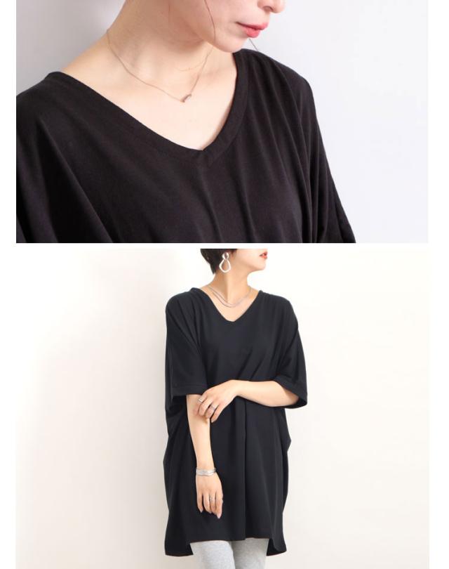 VネックドルマンビッグTシャツ