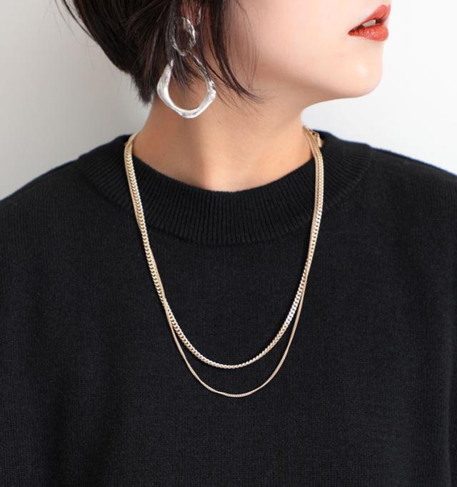 2連チェーンネックレス
