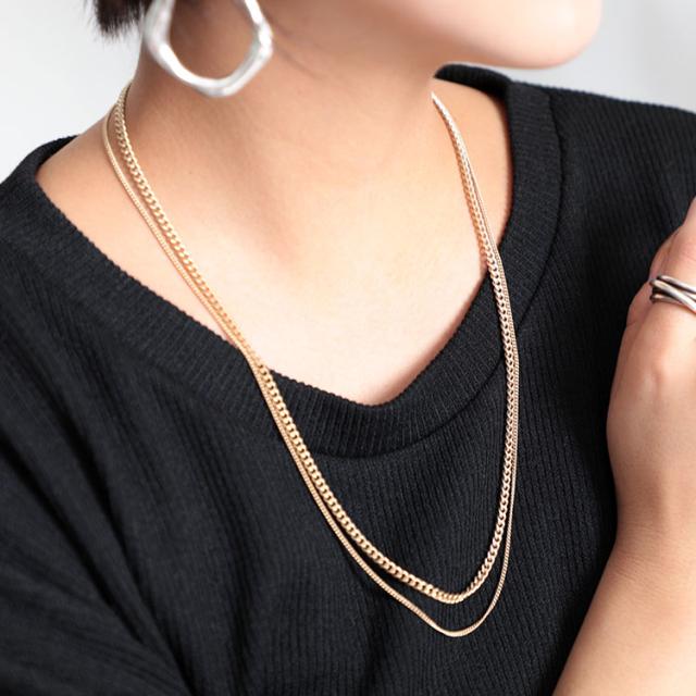 2連チェーンネックレス