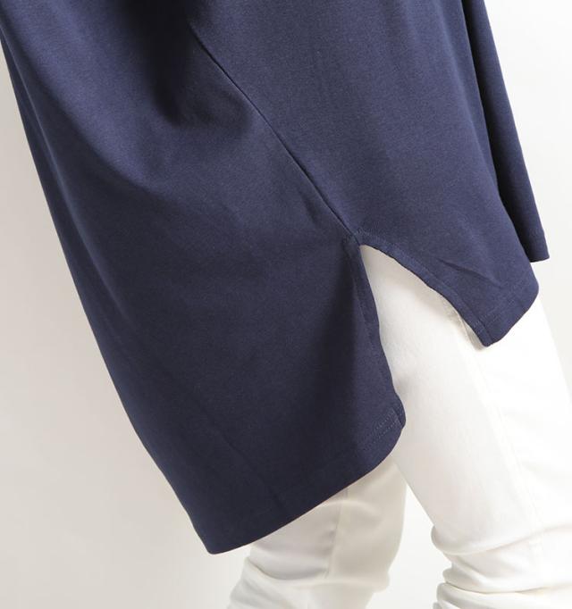 サイドスリットドルマンチュニックカットソー