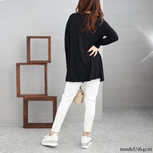 ストライプ柄フェイクレイヤードトップス