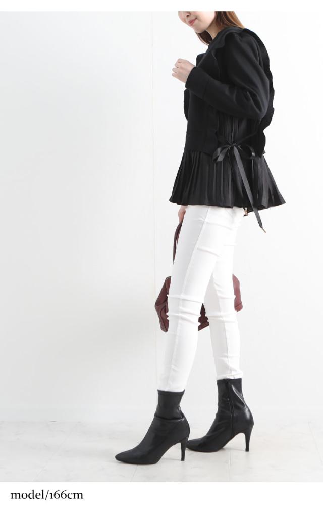 プリーツドッキングフリルプルオーバー