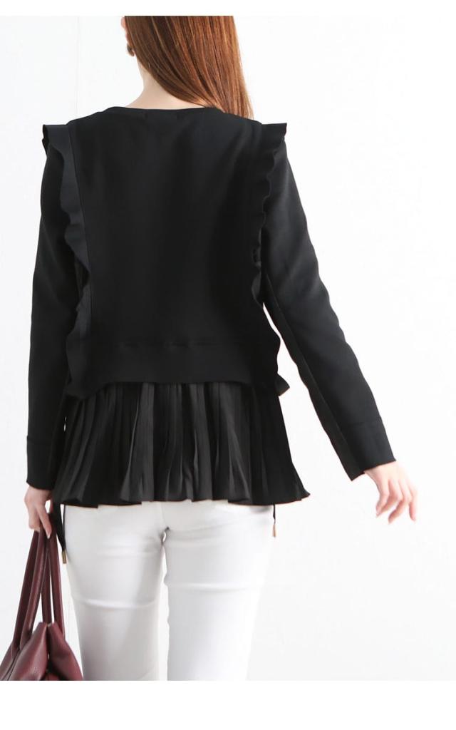 プリーツドッキングフリルプルオーバー