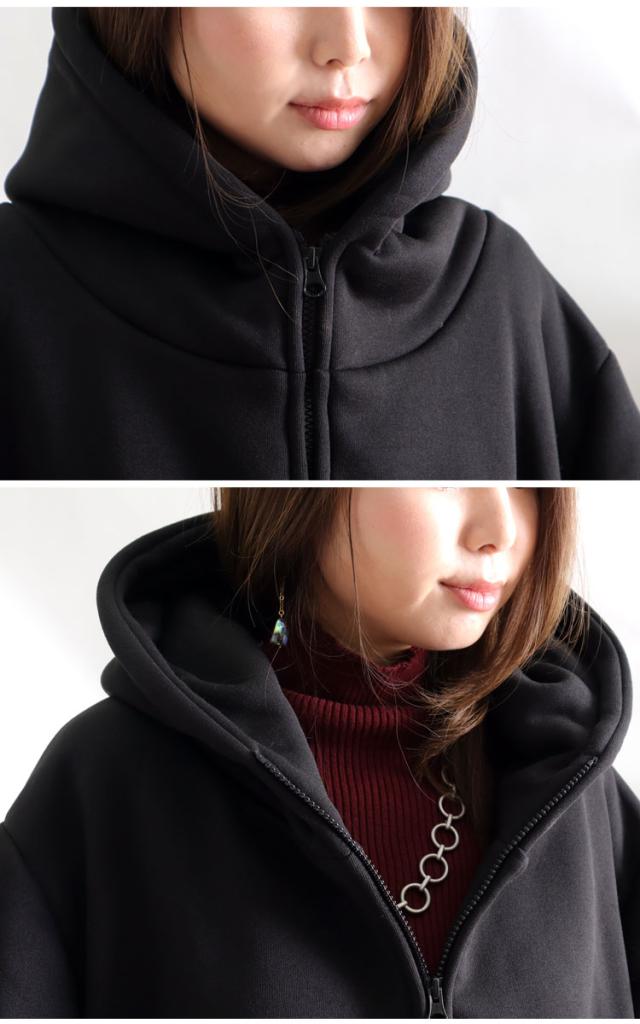 裏ボアフーディーロングコート