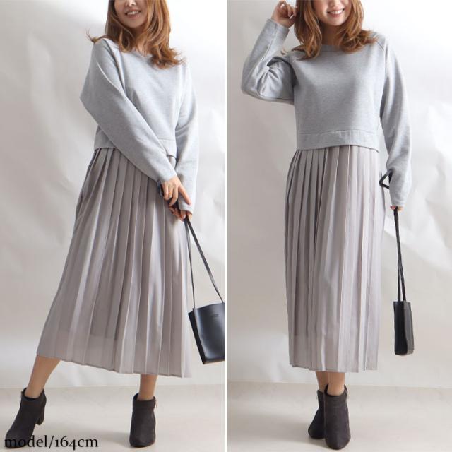 前後2wayプリーツワンピース