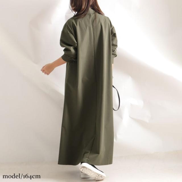 マキシ丈シャツワンピース