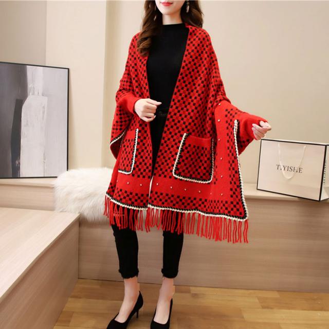 ストール風ニットカーディガン