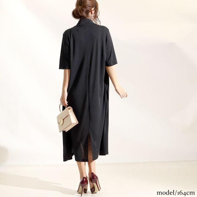 ストライプ柄フェイクワンピース