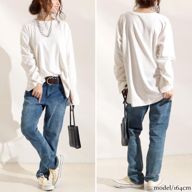 スリットスリーブコットンカットソー