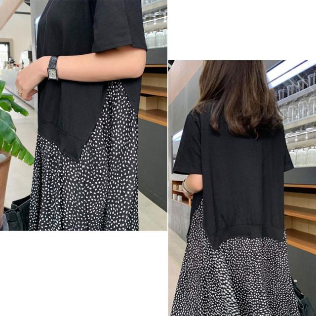 異素材ドッキングワンピース