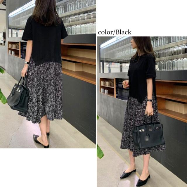 異素材ドッキングワンピース