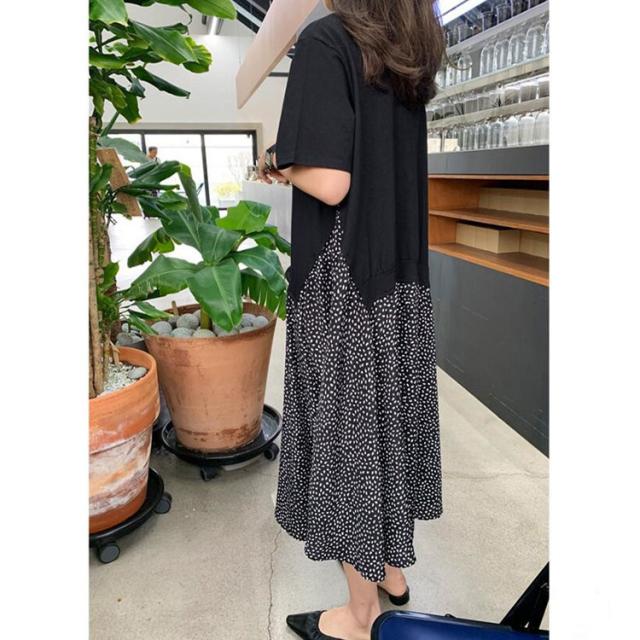 異素材ドッキングワンピース