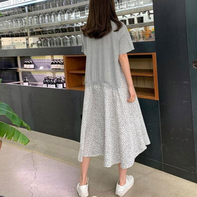 異素材ドッキングワンピース