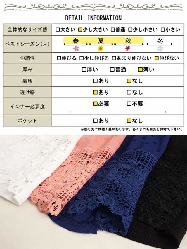 裾レースドット刺繍ブラウス