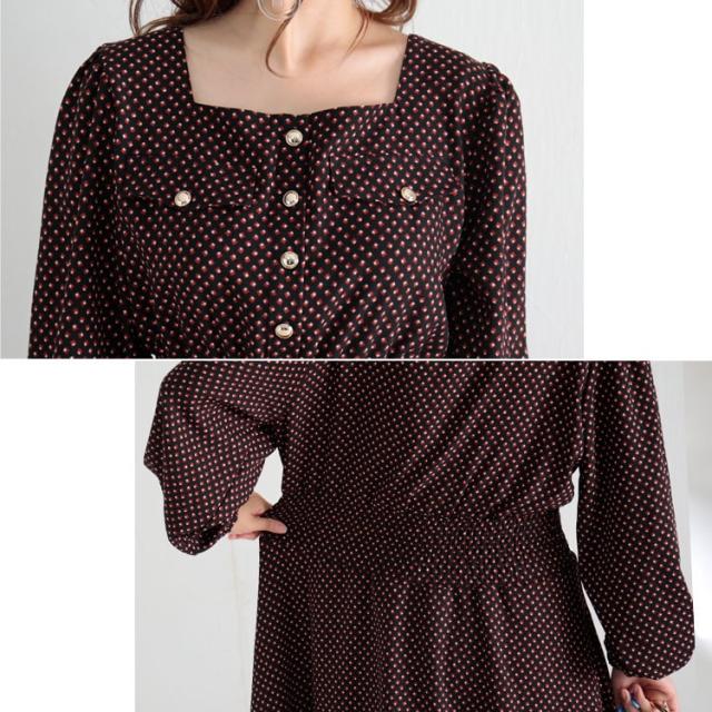 スクエアネックワンピース