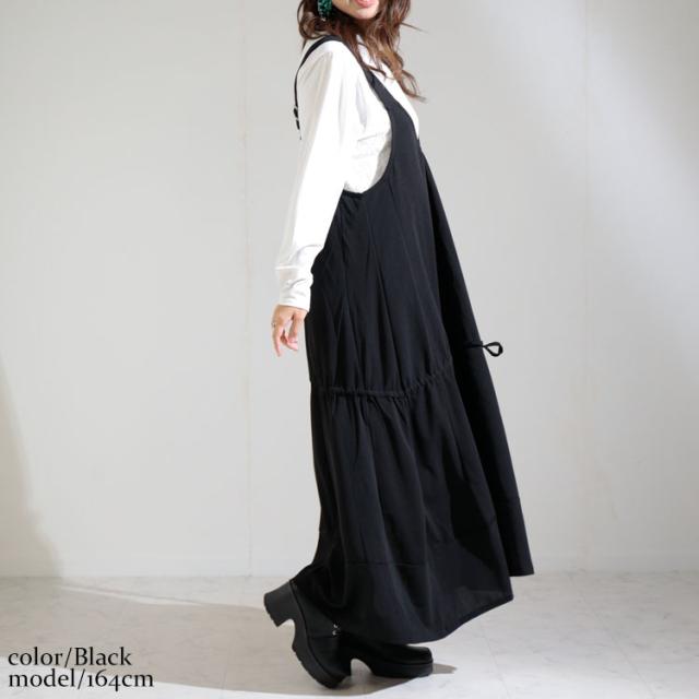 Aラインサロペットワンピース