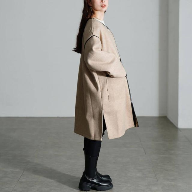 3way中綿ライナー付きパイピングガウンコート
