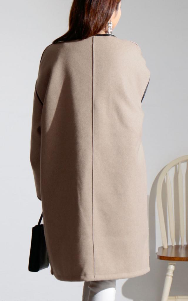 3way中綿ライナー付きパイピングガウンコート