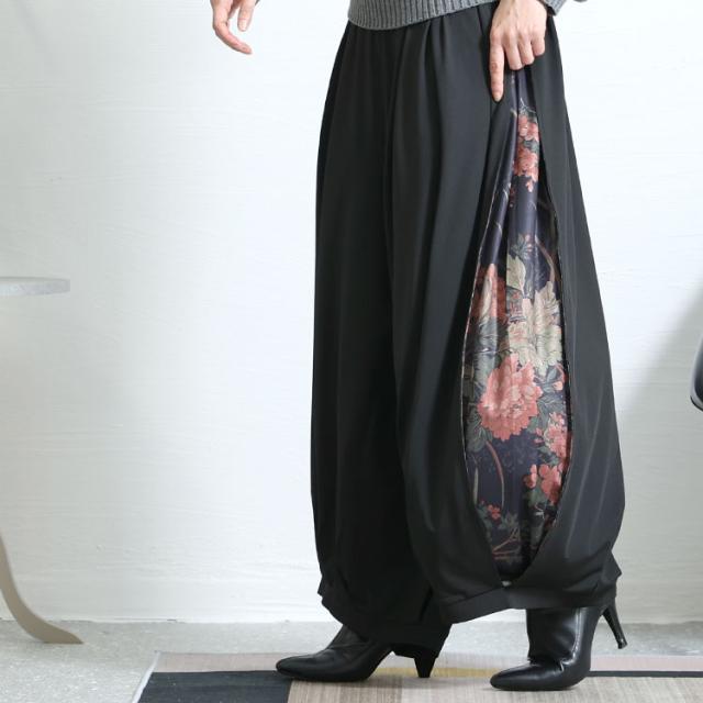 花柄スリットバルーンパンツ