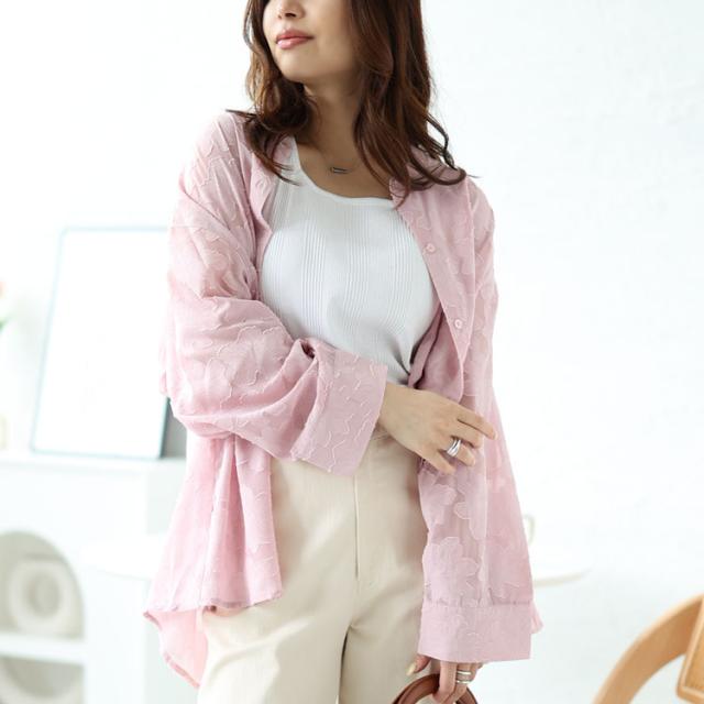 花柄ジャーガードブラウス