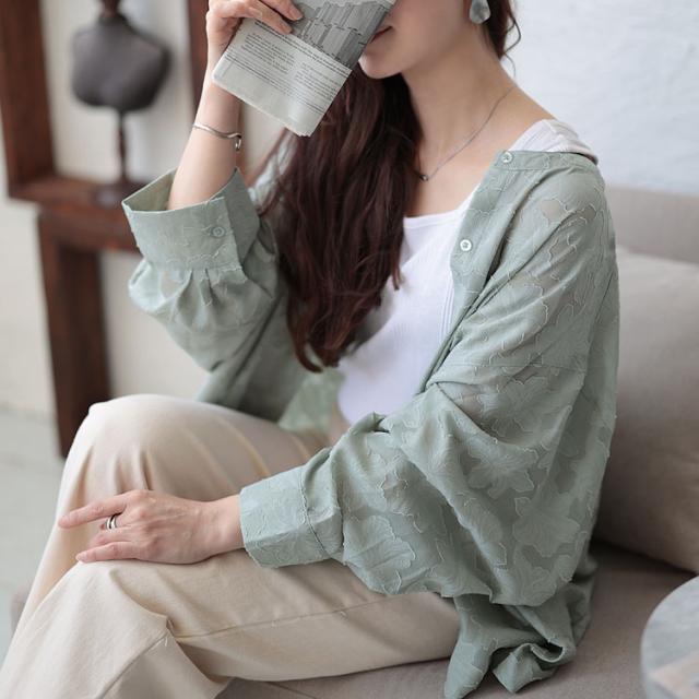 花柄ジャーガードブラウス