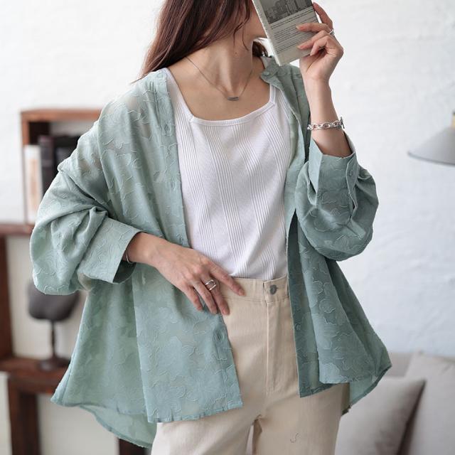 花柄ジャーガードブラウス