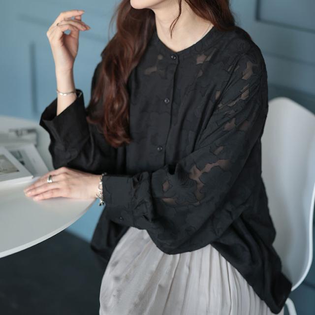 花柄ジャーガードブラウス