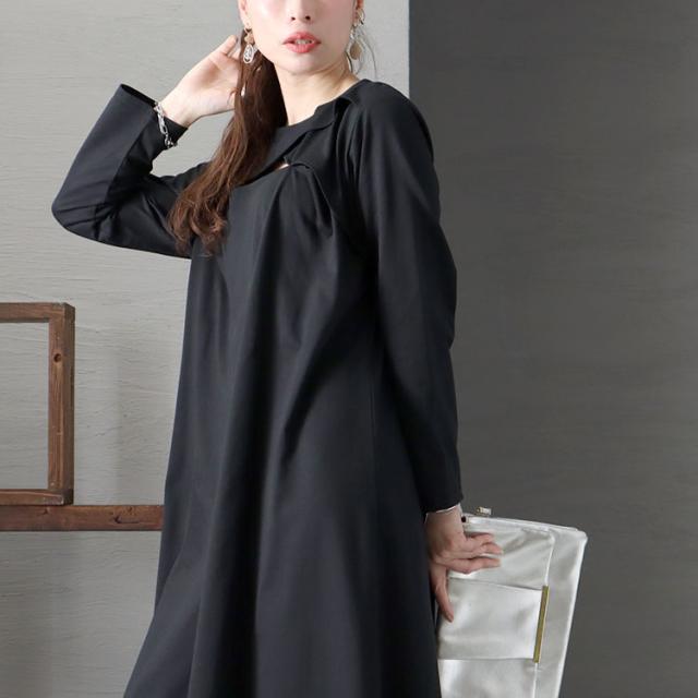 デコルテ胸ちょい空きデザインワンピース